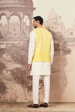 Load image into Gallery viewer, Golden Canary Raw Silk Embroidered Kurta Bundi Set