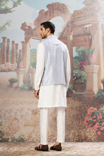 Load image into Gallery viewer, Slate Sky Dori Embroidered Kurta Bundi Set