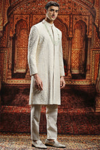 Load image into Gallery viewer, Ivory Silk Sherwani with Cutdana Embroidery