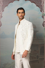 Load image into Gallery viewer, Ivory Pearl Grace Embroidered Open Indowestern Set