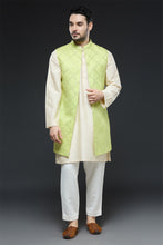 Load image into Gallery viewer, Ivory and Green Jacket Set