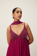 Load image into Gallery viewer, Ruby Red crystal embellished Kurta Set