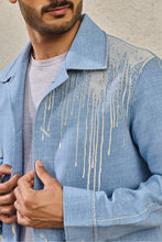 Load image into Gallery viewer, Ice Blue Paint Splash Shacket Set