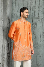 Load image into Gallery viewer, Orange Gulrang Ridge Kurta Set