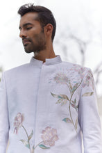 Load image into Gallery viewer, Sky Blue Floral Design Bandhgala with Pink Kurta