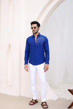 Load image into Gallery viewer, Ultramarine Blue Embroidered Shirt