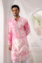 Load image into Gallery viewer, Pink Tie-dye Mirror Work Kurta Set