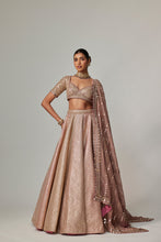 Load image into Gallery viewer, DEEP BEIGE MULTICOLOR METTALIC LEHENGA SET