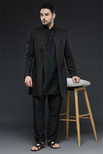 Load image into Gallery viewer, Black Sherwani Jacket Set