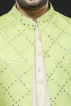 Load image into Gallery viewer, Ivory and Green Jacket Set