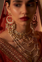 Load image into Gallery viewer, Red Raw Silk Double Dupatta Lehenga Set