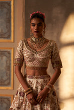 Load image into Gallery viewer, Ivory Raw Silk Double Dupatta Lehenga Set
