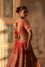 Load image into Gallery viewer, Red Raw Silk Double Dupatta Lehenga Set