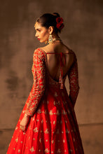 Load image into Gallery viewer, Red Raw Silk Anarkali Set