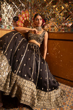 Load image into Gallery viewer, Black lehenga set