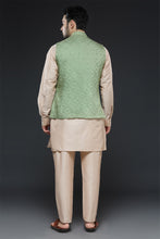 Load image into Gallery viewer, Beige and Sage Green Vest Set