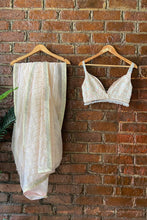 Load image into Gallery viewer, Peach organza saree and Sequin work blouse