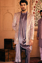 Load image into Gallery viewer, Grey Resham Embroidery Bandhgala with Anarkali Kurta