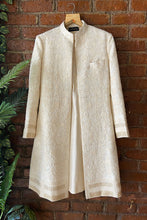 Load image into Gallery viewer, Ivory Thread Work Sherwani Jacket Set