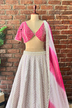 Load image into Gallery viewer, Mauve and Hot Pink gota work lehenga