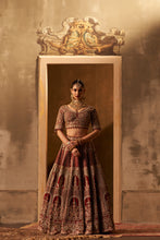 Load image into Gallery viewer, Maroon Raw Silk Double Dupatta Lehenga Set
