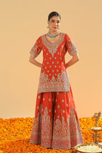 Load image into Gallery viewer, Shazfa - Short Kurta with Sharara and Dupatta