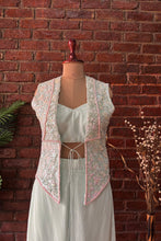 Load image into Gallery viewer, Mint sequin work jacket and pant set