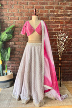 Load image into Gallery viewer, Mauve and Hot Pink gota work lehenga