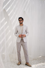 Load image into Gallery viewer, Par chment Plaid Checks Blazer And Trouser