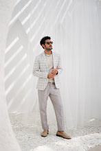 Load image into Gallery viewer, Par chment Plaid Checks Blazer And Trouser