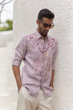 Load image into Gallery viewer, Lavender Floral Resham Embroidery Shirt
