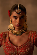 Load image into Gallery viewer, Red Raw Silk Double Dupatta Lehenga Set