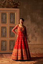 Load image into Gallery viewer, Red Raw Silk Anarkali Set