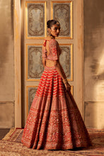 Load image into Gallery viewer, Red Raw Silk Double Dupatta Lehenga Set