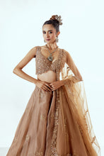 Load image into Gallery viewer, DAFFODIL BROWN - DAFFODIL ORGANZA LEHENGA SET