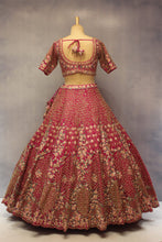 Load image into Gallery viewer, Rani Raw Silk Double Dupatta Lehenga Set