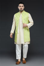 Load image into Gallery viewer, Ivory and Green Jacket Set