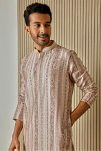 Load image into Gallery viewer, Peach Sequin Radiance Chanderi Silk Kurta