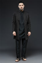 Load image into Gallery viewer, Black Sherwani Jacket Set
