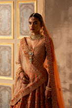 Load image into Gallery viewer, Rust Raw Silk Double Dupatta Lehenga Set