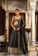 Load image into Gallery viewer, Black lehenga set