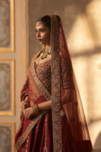 Load image into Gallery viewer, Maroon Raw Silk Double Dupatta Lehenga Set
