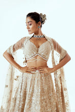 Load image into Gallery viewer, IRISH BEIGE - IRISH ORGANZA LEHENGA SET