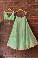 Load image into Gallery viewer, Green gota work lehenga set