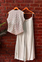 Load image into Gallery viewer, Mint sequin work jacket and pant set