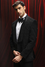 Load image into Gallery viewer, Black Cutdana Embroidered Hotfix Tuxedo