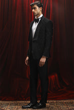 Load image into Gallery viewer, Black Cutdana Embroidered Hotfix Tuxedo