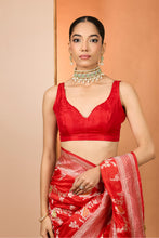 Load image into Gallery viewer, RED SAREE SET