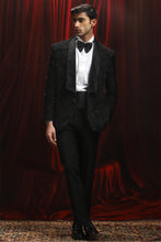 Load image into Gallery viewer, Black Cutdana Embroidered Hotfix Tuxedo