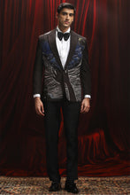Load image into Gallery viewer, Black Hand-Painted Jaquard Embellished Tuxedo